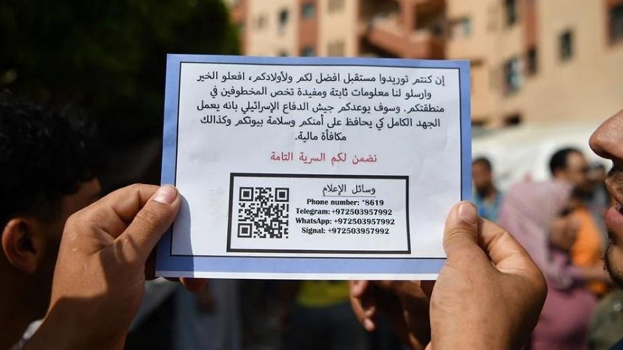 İşgalci İsrail ordusu "esirlerle ilgili bilgi verene ödül" çağrısıyla Gazze'ye havadan ilan attı