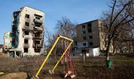 Ukrayna'nın Borodyanka kasabasında savaşın izleri