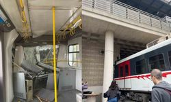 İzmir'de feci olay: Metro raydan çıkarak duvara çarptı!
