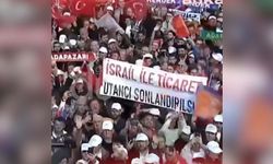 AK Parti mitinginde "İsrail ile ticaret utancı sonlandırılsın" pankartına el konuldu