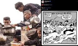 Fransız gazetesinden ırkçı karikatür: Gazzelilerin açlıkla mücadelesiyle dalga geçti