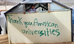 Filistinlilerden ABD'li öğrencilere teşekkür: Kaldıkları çadırlara yazdılar