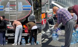 Sarıyer'de yol çökmesinden kaynaklı kesinti nedeniyle belediye tankerle su dağıttı