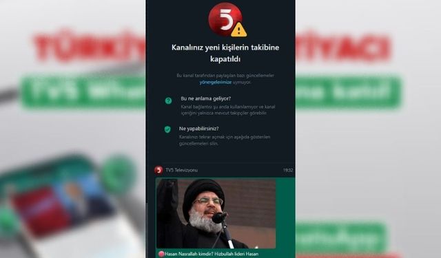 YouTube'dan sonra WhatsApp'ta TV5'e Filistin yasağı getirdi!