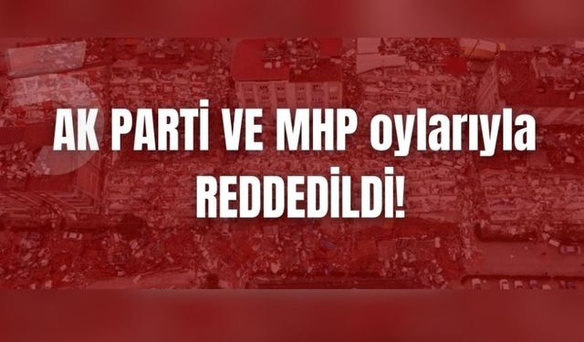 Saadet- Gelecek Grubu’nun '6 Şubat depremi araştırılsın' önergesi AK Parti ve MHP’li vekillerin oylarıyla reddedildi