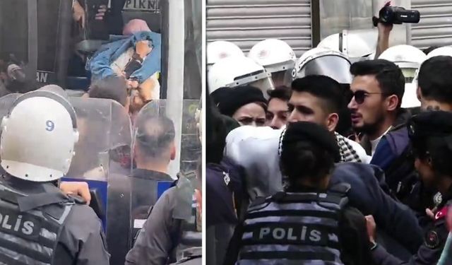 Beyoğlu'nda İsrail protestosunda polis şiddeti: Ters kelepçe, darp, gözaltı...