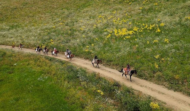 Berivanlar süt sağımı için at sırtında kilometrelerce yol katediyor