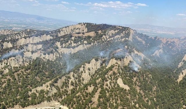 Manisa/Salihli’de orman yangını 24 saattir devam ediyor