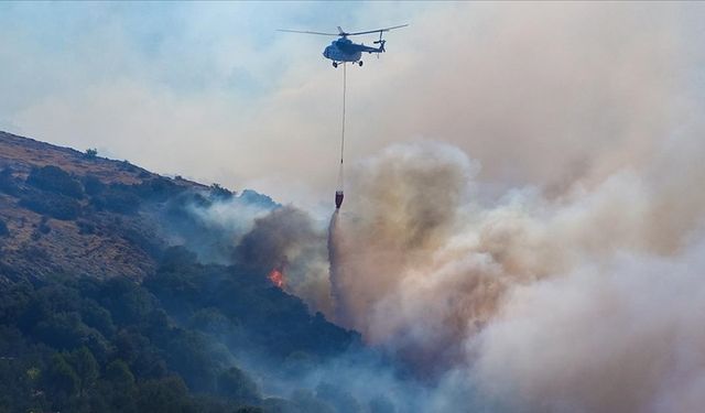 İzmir ve Manisa'daki orman yangınlarına müdahale sürüyor