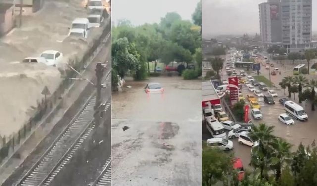 Adana'yı sağanak vurdu: Yollar göle döndü