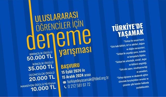 Türkiye Dil ve Edebiyat Derneği'nden uluslararası öğrenciler için deneme yarışması