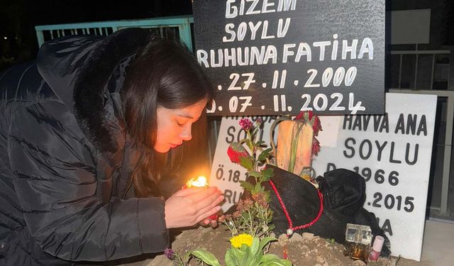 İzmir Kazada ölen ikizi Gizem'in doğum gününü mezarı başında pastayla kutladı