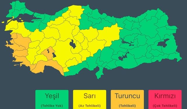 İçişleri Bakanlığı'ndan 6 il için turuncu kodlu yağış uyarısı