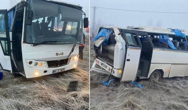 Malatya'da işçi servisi devrildi: 17 işçi yaralı