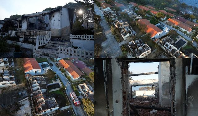 Seferihisar'daki orman yangınında 345 hanenin bulunduğu sitedeki bazı evler zarar gördü