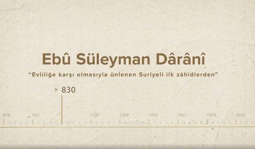 Ebû Süleyman Dârânî... İslam Düşünürleri - 87. Bölüm