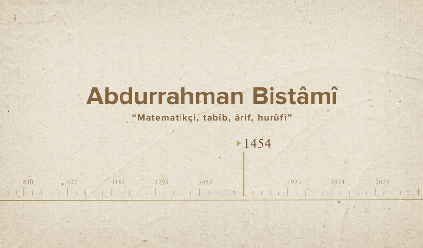 Abdurrahman Bistâmî... İslam Düşünürleri - 300. Bölüm