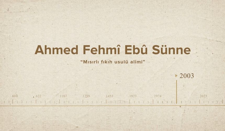 Ahmed Fehmî Ebû Sünne... İslam Düşünürleri - 576. Bölüm
