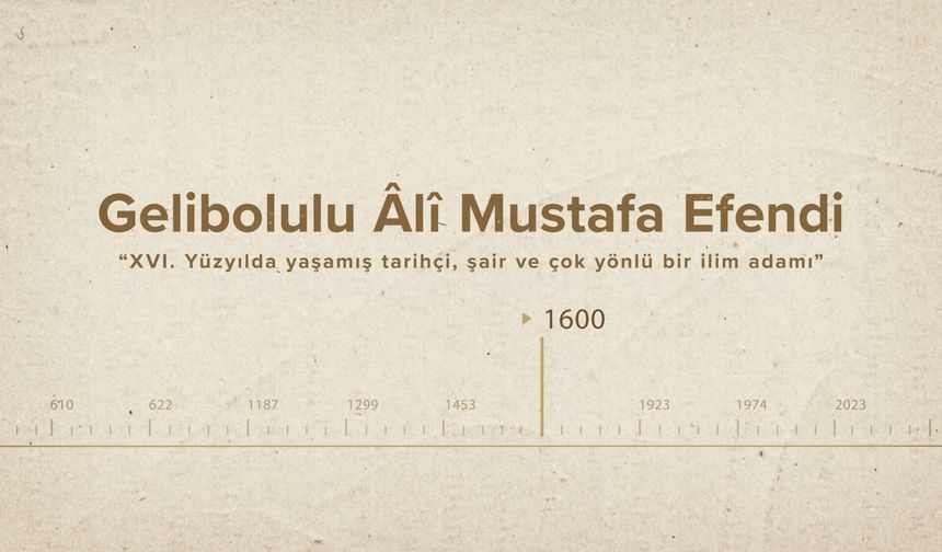 Gelibolulu Âlî Mustafa Efendi... İslam Düşünürleri - 412. Bölüm