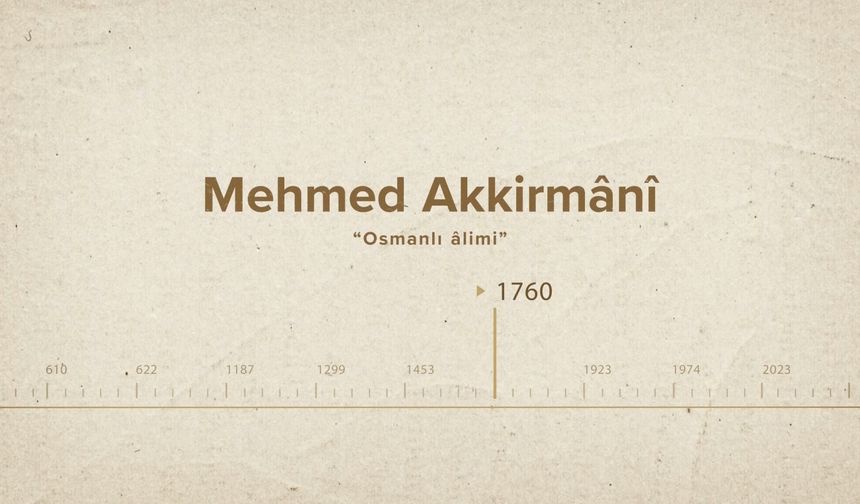 Mehmed Akkirmânî... İslam Düşünürleri - 431. Bölüm