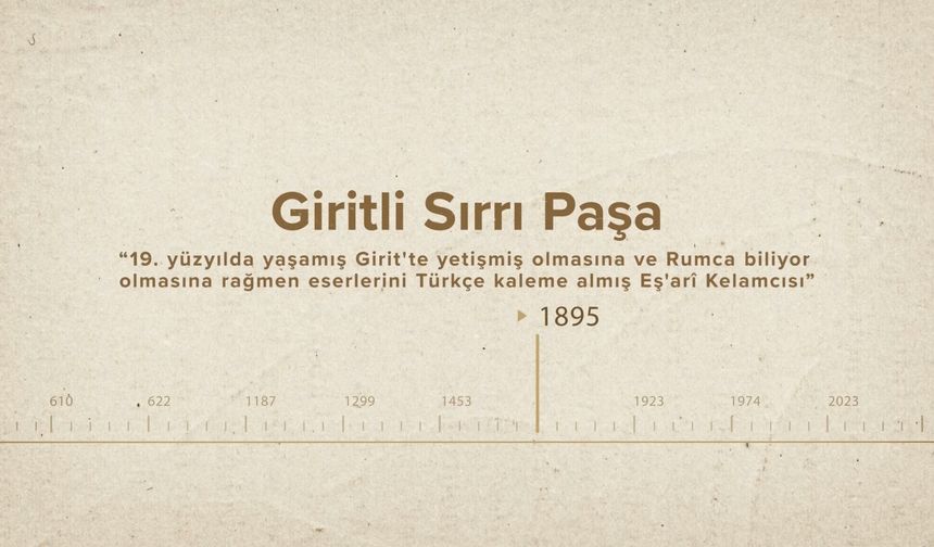 Giritli Sırrı Paşa... İslam Düşünürleri - 492. Bölüm