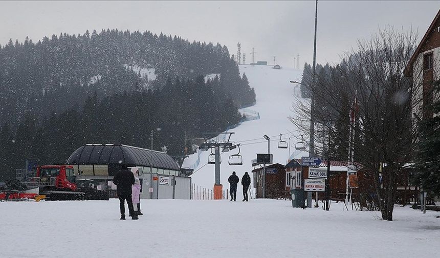 Ilgaz Dağı'nda kar etkili oluyor