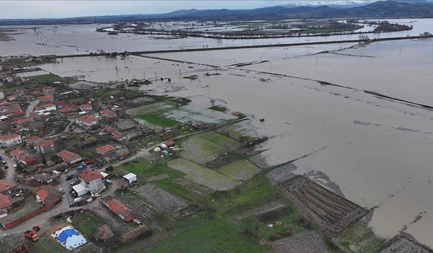 Edirne'de yatağından çıkan Tunca ve Meriç tarım arazilerini sular altında bıraktı