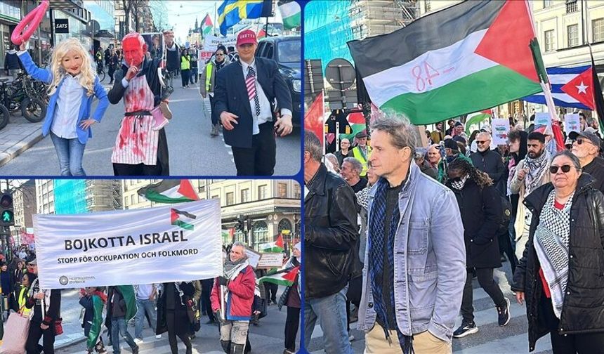 İsrail'in Gazze Şeridi'ne ve Lübnan'a saldırıları İsveç'te protesto edildi