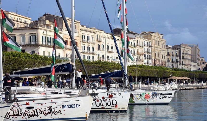 İspanya'dan yola çıkan "Küresel Sumud Filosu 2026 Bahar Misyonu" tekneleri İtalya'ya ulaştı