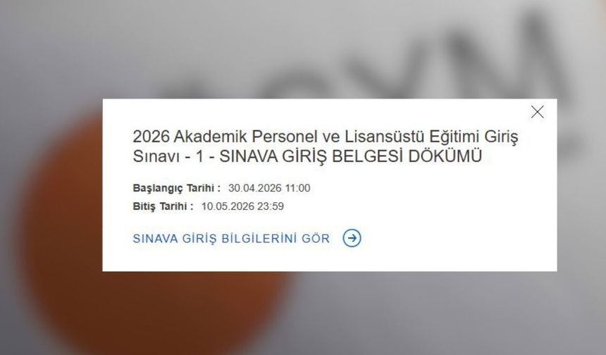 ALES giriş belgeleri erişime açıldı