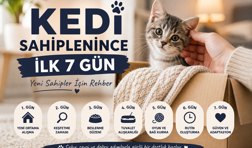 Kedi Sahiplenince İlk 7 Gün: Yeni Sahipler İçin Rehber