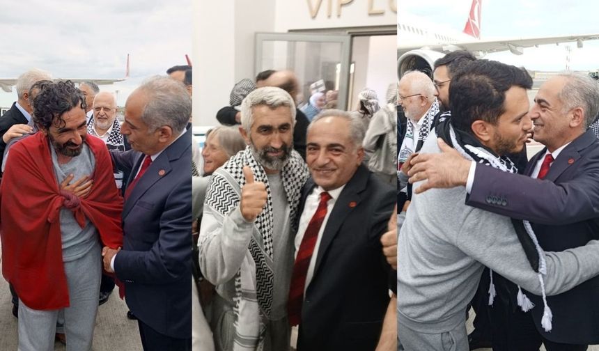 Saadet İstanbul İl Başkanı Yalçınkaya, Küresel Sumud Filosu aktivistlerini havalimanında karşıladı