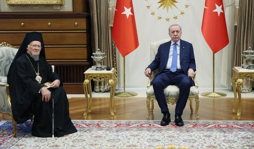 Cumhurbaşkanı Erdoğan, Fener Rum Patriği Bartholomeos'u kabul etti