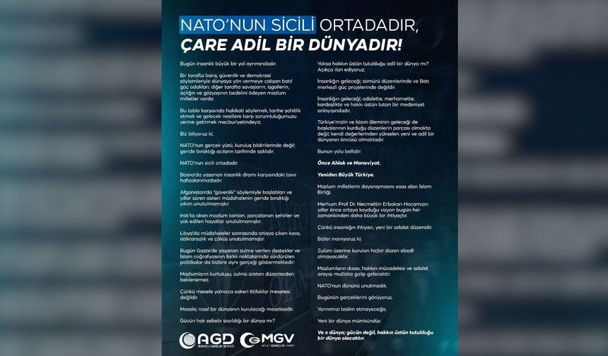 AGD'den NATO Zirvesi'ne ilişkin açıklama