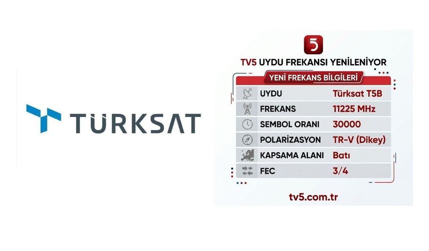 Televizyonlarda yeni dönem! İşte TV5’in yeni frekans bilgileri