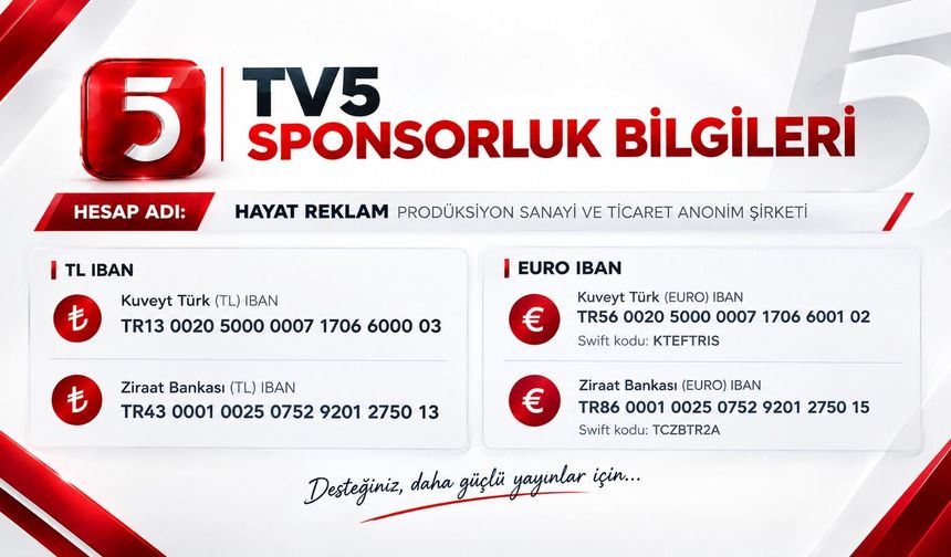 #TV5SponsorlukKampanyası | TV5'e sponsor olmak için detaylı bilgiler