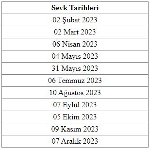 sevktarihlerii