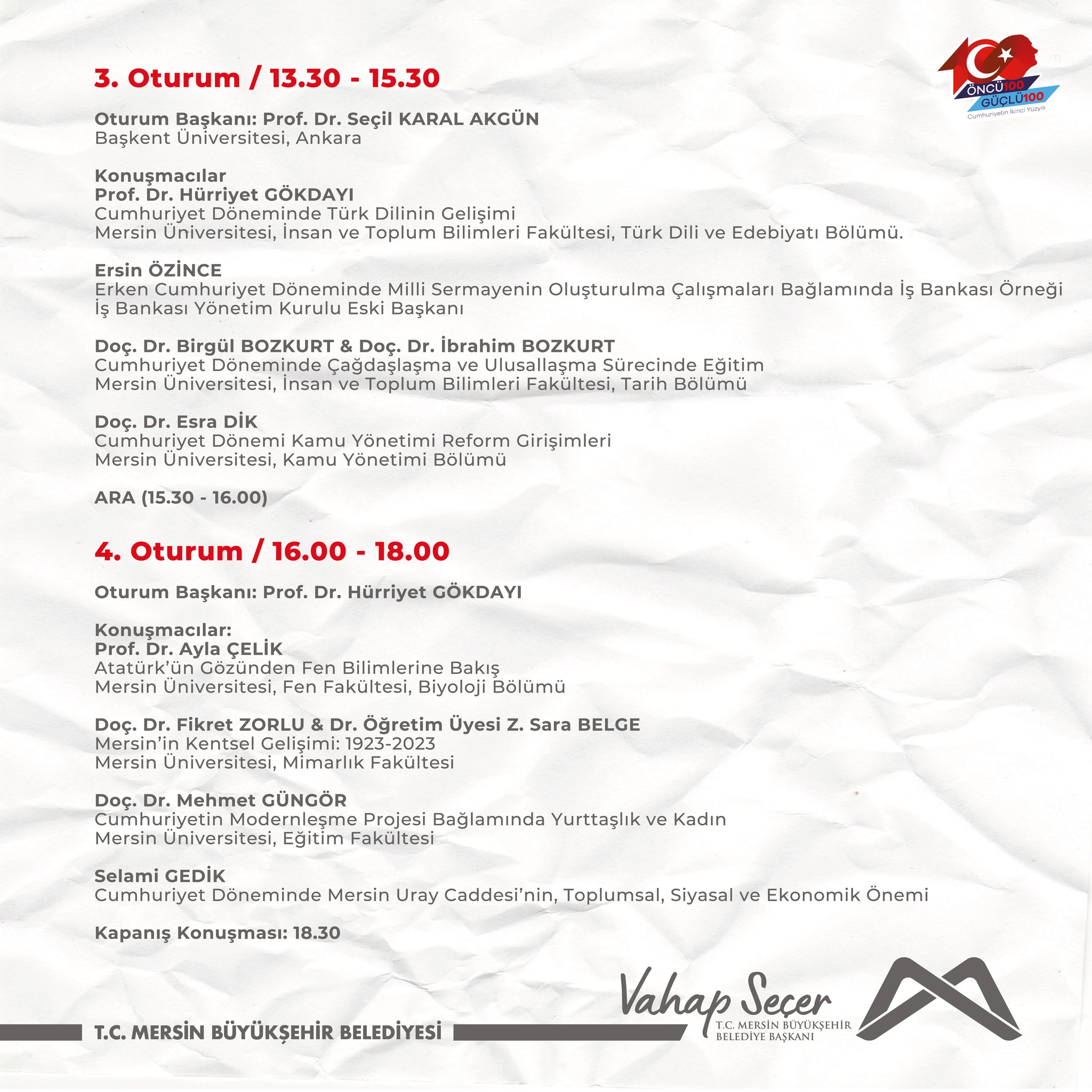 BÜYÜKŞEHİR’DEN CUMHURİYET’İN 100. YILINA YAKIŞIR KÜLTÜREL ETKİNLİKLER (3)