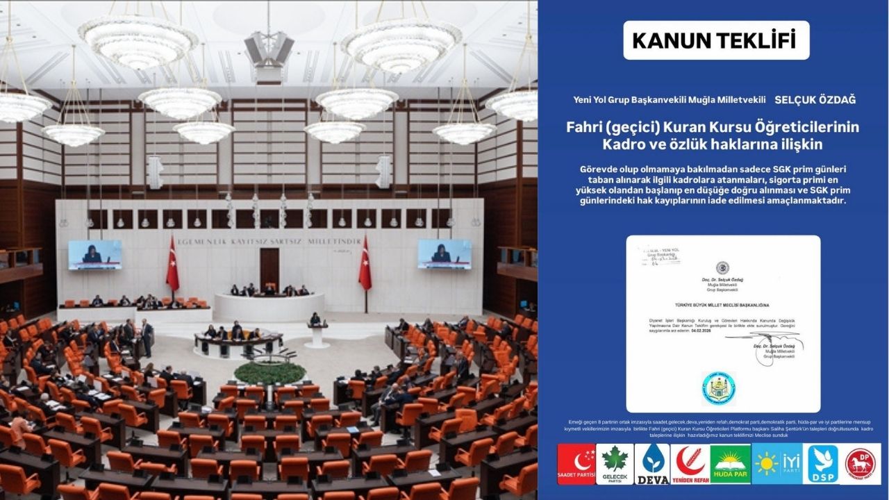 TBMM’de 8 partinin ortak imzasıyla Fahri (Geçici) Kuran Kursu öğreticilerine kadro teklifi Meclis’e sunuldu