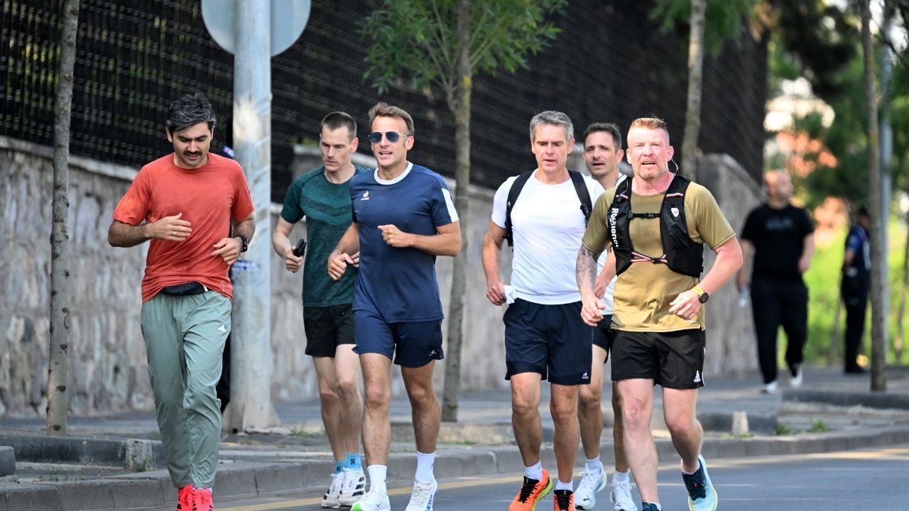 Fransa Cumhurbaşkanı Macron Ankara'da koşu yaptı