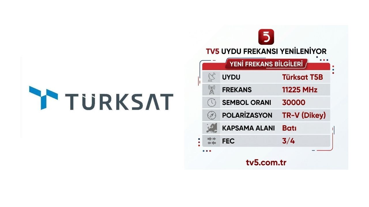 Televizyonlarda yeni dönem! İşte TV5’in yeni frekans bilgileri