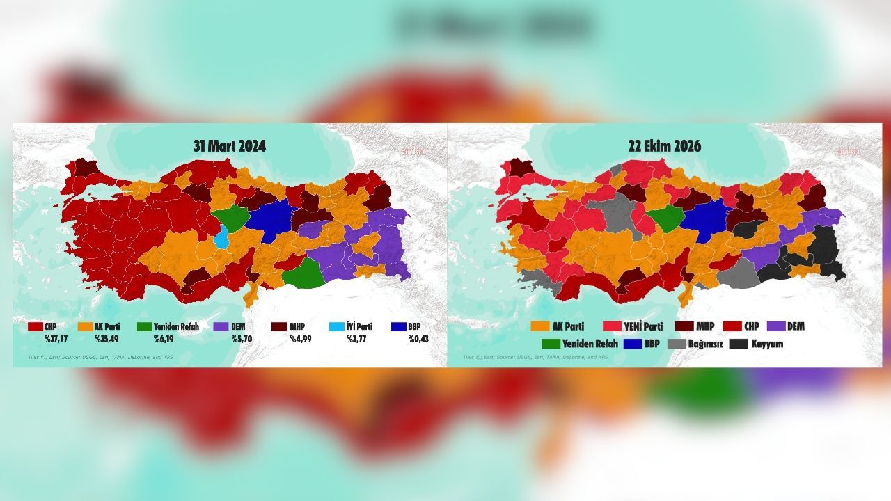 31 Mart 2024’te oluşan harita değişti: 37 ilde belediyeyi yöneten parti değişti